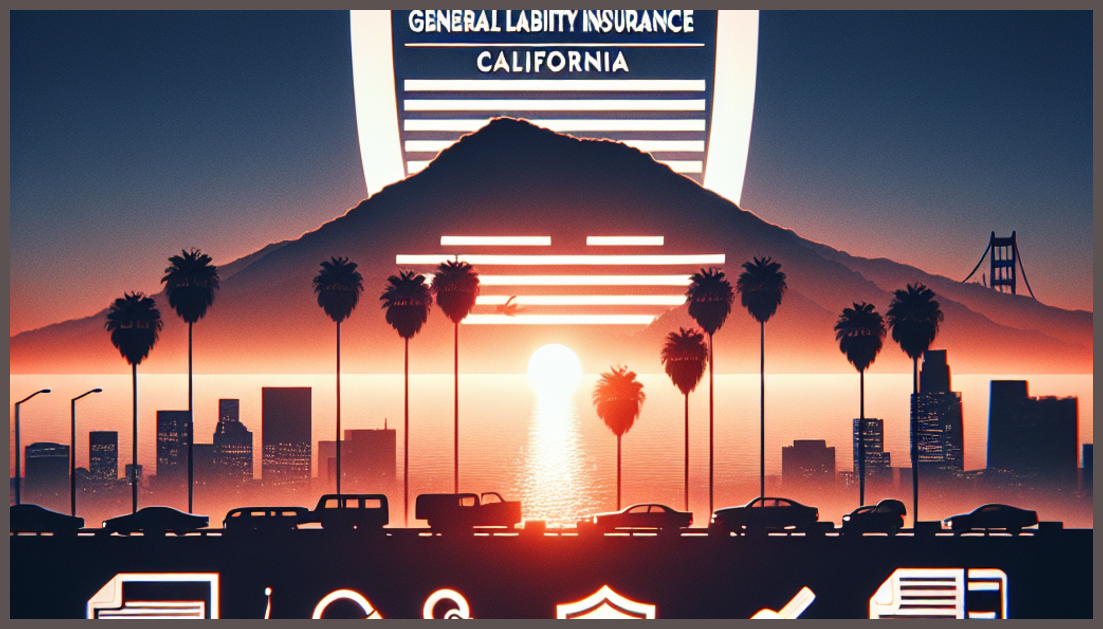 Symbolic representation of California with insurance elements.