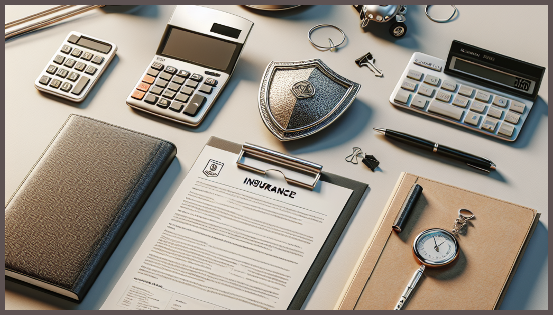 Minimalistic representation of insurance elements in a professional setting.