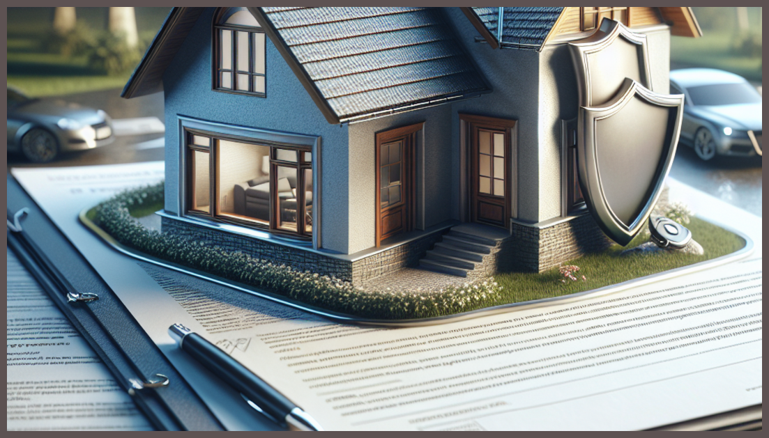 A minimalist representation of insurance symbols and safety elements.