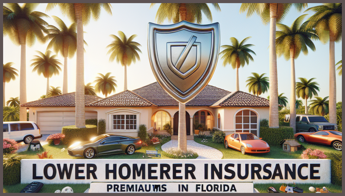 A house with a shield symbol representing homeowners insurance savings in Florida.