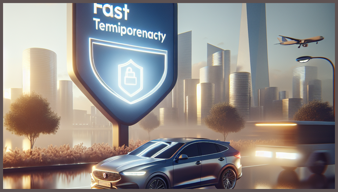 A simple car silhouette with a shield symbolizing insurance.