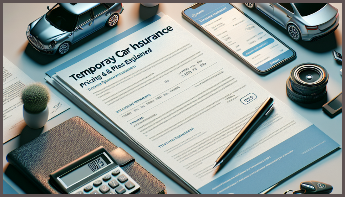 Visual representation of temporary car insurance plans and pricing.
