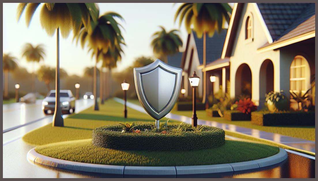 Photorealistic depiction of a home insurance symbol in Florida.