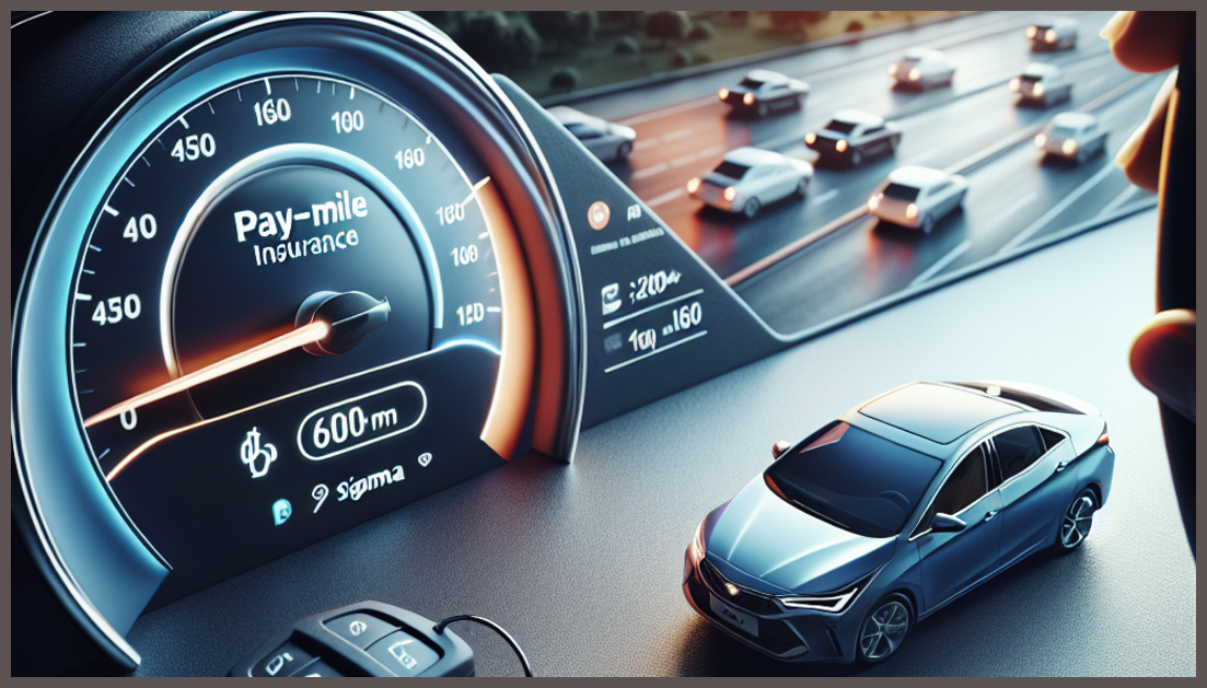 A car with a mileage tracker symbolizing pay-per-mile insurance benefits