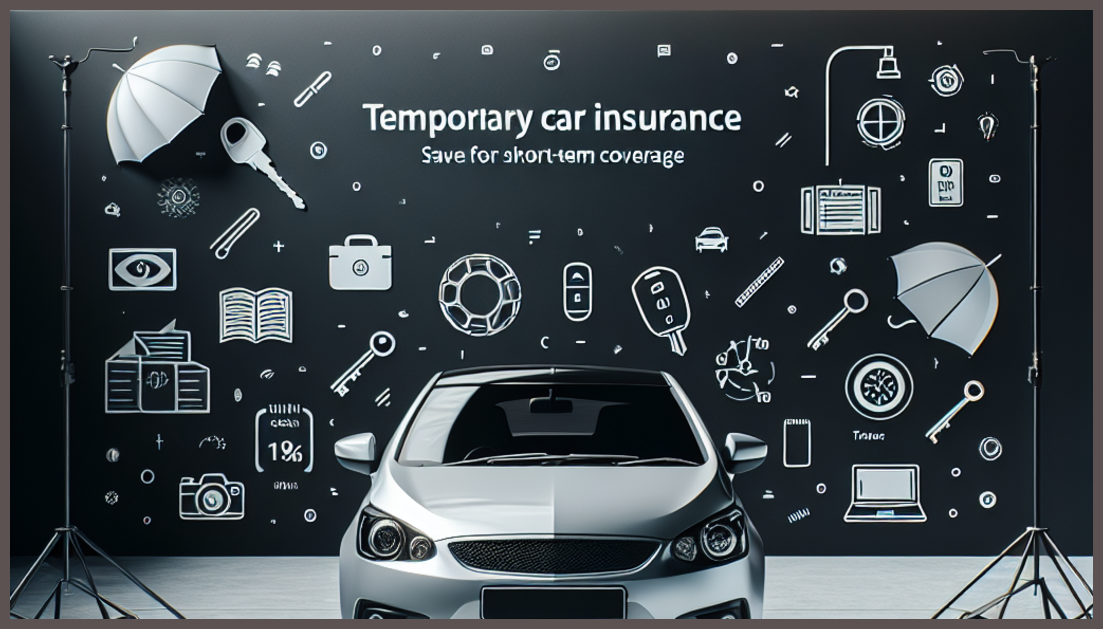 A car with a shield symbol representing insurance coverage.