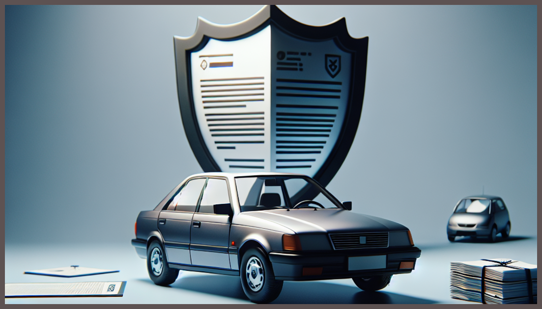 A car and insurance paperwork symbolizing coverage for new drivers.