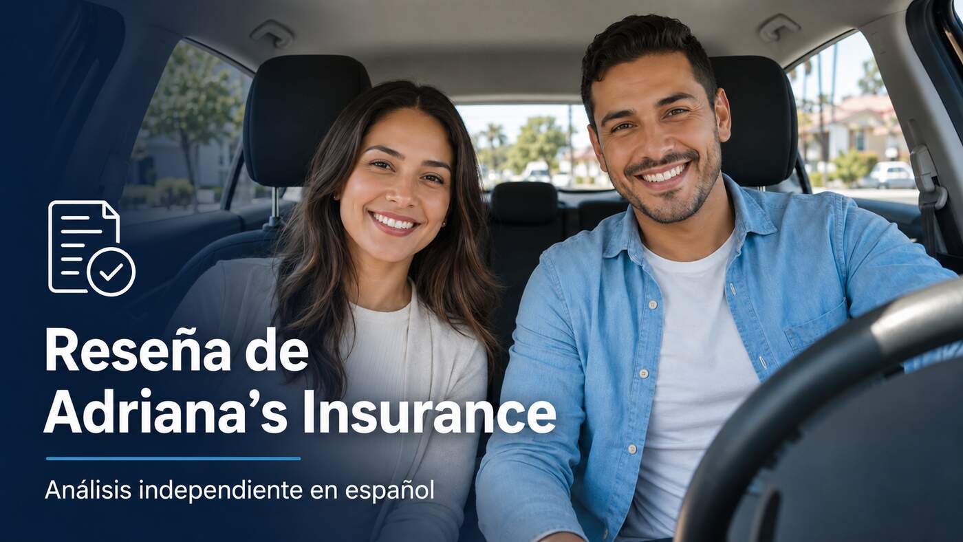 Pareja latina feliz dentro de su auto después de comparar opciones con Adriana’s Insurance