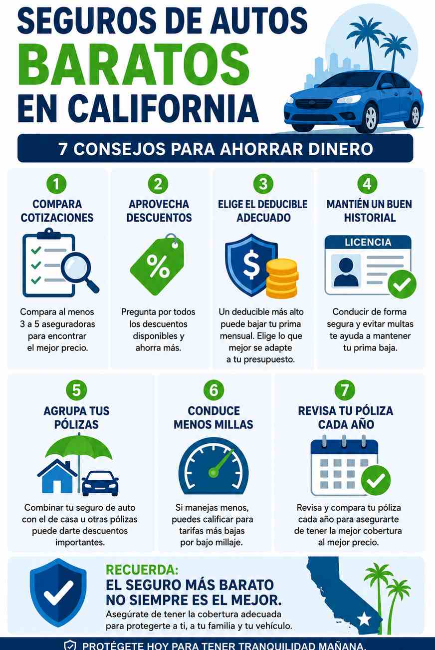Consejos para seguro de auto en California
