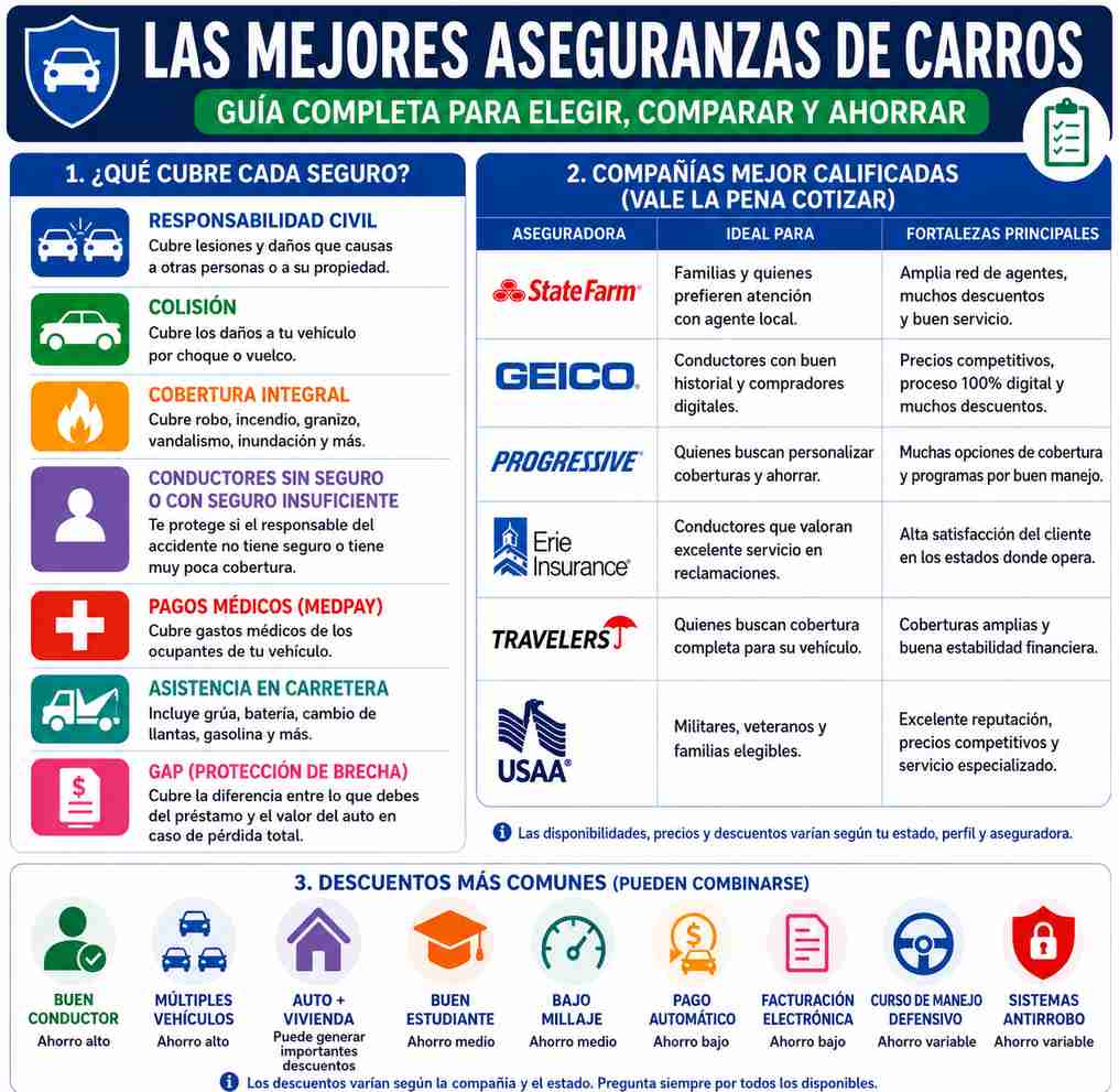 Infografía: Guía completa para elegir, comparar y ahorrar en seguros de carros