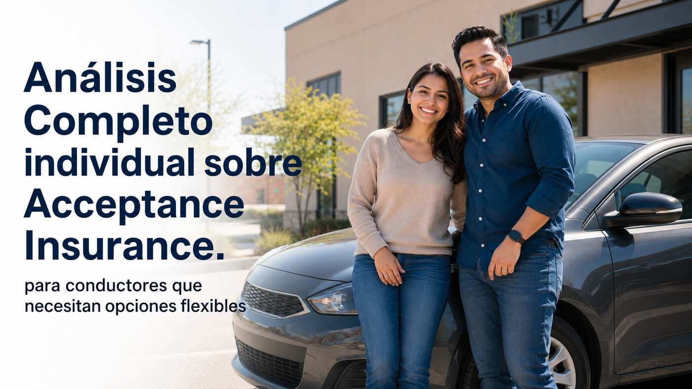 Pareja latina revisando documentos de seguro de Auto Acceptance