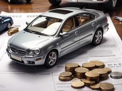 policy exclusion in a representation of a tiny car on top of a lot of coins on a desk